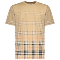 Burberry Sand Beige Gradient Nova Check Short Sleeve Cotton T-Shirt