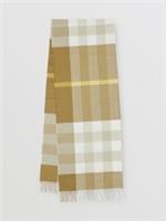 Burberry - Scarf - 100% Cashmere Beige Cream Check - 200x36 cm