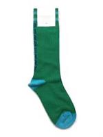 Burberry Socks Children Team Logo Striped Cotton Blend - Green - L/33-35 RRP £40