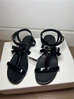 Burberry Child Girl Summer Patent Leather Black Sandals Shoes Size 27 NEW BOX