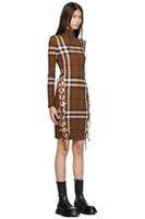 Burberry Genuine Licia Brown Check Tie Details Dress UK 06 RRP £1490 NEW - UK 06 Regular