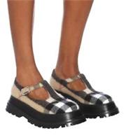 BURBERRY Aldwich Platform Mary-Jane Check Wool Shoes 38.5 UK 5.5 RRP £650 NEW