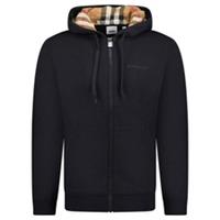 Burberry Hove check Hood Embroidery Logo Hoodie Black RRP £650