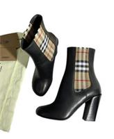 BURBERRY Alderman Vintage Check Detail Ankle Boots Size 36 UK 3 RRP £750 NEW - 36 Standard