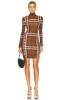 Burberry Genuine Licia Brown Check Tie Details Dress UK 06 RRP £1490 NEW - UK 06 Regular