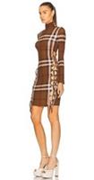 Burberry Genuine Licia Brown Check Tie Details Dress UK 04 RRP £ 1490EW - UK 04 Regular