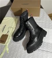 Burberry Genuine Springton Leather Platform Combat Boots Size 37 UK 4 NEW