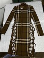 Burberry Genuine Licia Brown Check Tie Details Dress UK 02 RRP &pound;1490 NEW - UK 02 Regular