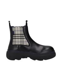 BURBERRY Womens Burb Creeper Chelsea Boot Flat Check Pattern Black UK3 RRP 828