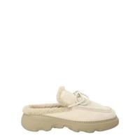 BURBERRY Stony Loafer Womens Suede Faux Fur Lining Lace Up Grey UK 8 RRP 690