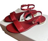 Burberry Junior Girl Summer Leather Red Sandals Shoes Size 33 NEW BOX