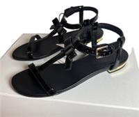 Burberry Child Girl Summer Patent Leather Black Sandals Shoes Size 27 NEW BOX