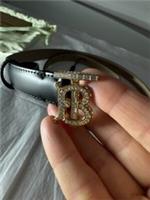 Burberry Crystal Embellished TB Monogram Leather Belt Size M RRP &pound;490 NEW TAGS - M Regular