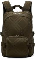 BURBERRY Checked Jacquard Backpack 80958801 Military Khaki One Size