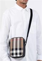 BURBERRY 'Paddy' Check Messenger Bag 80845581 Taupe Brown