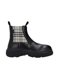 BURBERRY Womens Burb Creeper Chelsea Boot Flat Check Pattern Black UK6 RRP 828