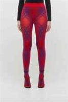 Burberry Womens Scarlet Red & Blue Wool Tights Size Large £490 Made in Italy