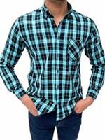 Vintage Burberry Nova Check Long Sleeve Shirt / Turquoise Brit Check - S-XL Regular