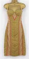 BURBERRY ALANIS WOMENS MESH TRIM CORSET DRESS UK 8 / 40 CAMEL BROWN RRP £1500 AD