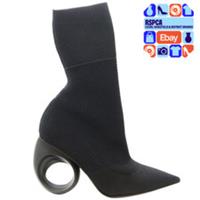 Burberry Black Stretch Knit Kimberly Pointed Toe Sock Ankle Boot Size 7 RRP £695