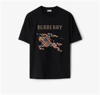 New.BURBERRY Cross Stitch EKD Knight Embroidered T-shirt.sz XL.Black.£420