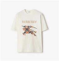 New.BURBERRY Cross Stitch EKD Knight Embroidered T-shirt.sz S.Chalk White.£420