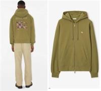 BURBERRY Cross Stitch Logo Zipped Hoodie Top.sz L.£620.Staff sale purchase.green - L Regular