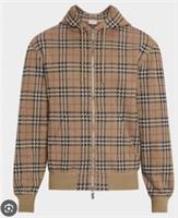 BURBERRY Checked Cotton Blend Zip Hoodie Top.sz L(L-XL).£790.Staff sale purchase - L Regular