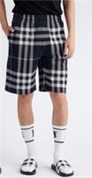New BURBERRY mens Ferryfield Check Jaquard Shorts.Navy.Sz L.&pound;520.Staff Sale - L Regular