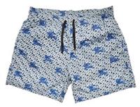 Mens Blue Burberry Monogram Equestrian Knight Print Swim Shorts - M Regular