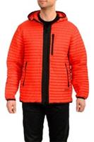 Burberry Men's "LETHAM" Red Quilted Full Zip Hooded Jacket Medium Down Jacket - M Regular