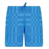 Burberry 'Morden' Check Knit Cotton Terry Shorts Blue