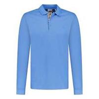 Burberry 'Eddie' Long Sleeved Polo-Shirt Blue