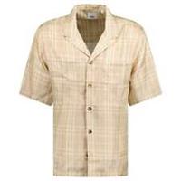 Burberry 'Prestonwood' Silk Button Up Check Shirt Beige