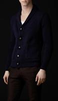 BURBERRY PRORSUM WOOL SILK SHAWL NECK CARDIGAN - S Regular