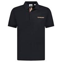 Burberry 'Hartford' Embroidery Logo Check Polo Black