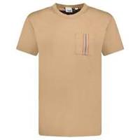 Burberry 'Ellison' Stripe Embroidery T-Shirt Camel Beige