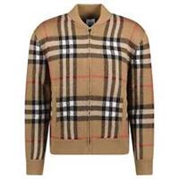 Burberry 'Morland' Knitted Wool Bomber Jacket Taupe Brown