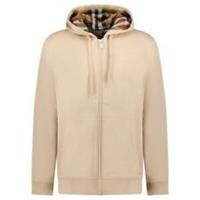 Burberry 'Hove' check Hood Embroidery Logo Hoodie Zip Sweatshirt Beige