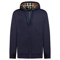 Burberry 'Hove' check Hood Embroidery Logo Hoodie Zip Sweatshirt Navy