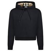 Burberry 'Talley' Embroidery Logo Check Hooded Sweatshirt Black