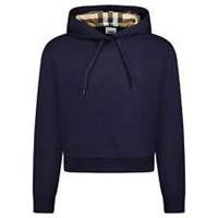 Burberry 'Talley' Embroidery Logo Check Hooded Sweatshirt Navy