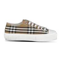 Burberry 'Jack Low' Check Trainers Taupe Brown