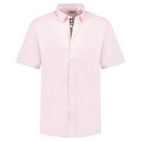 Burberry 'Shefford' Check Placket Short Sleeve Shirt in Pale Pink