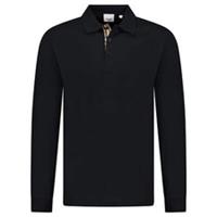 Burberry 'Hartford' Long Sleeved Check Placket Polo-Shirt Black