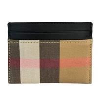 Burberry Leather & Canvas Classic Check Card Holder