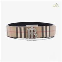 Burberry Monogram Check Reversible Belt with TB Plaque Buckle Size 90 - 90cm Regular
