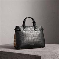 Burberry The Medium Banner Alligator Bag Black Made in Italy (RRP £20,000)