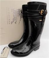 BURBERRY Black Rain Knee Boots Shoes UK5 38 US8 New