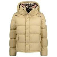 Burberry 'Lockwell' Hooded Check Down Jacket Beige